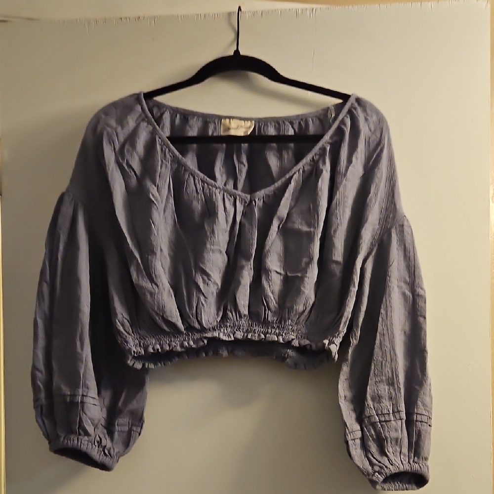 Universal Thread Beautiful Soft Blue Cropped Blouse